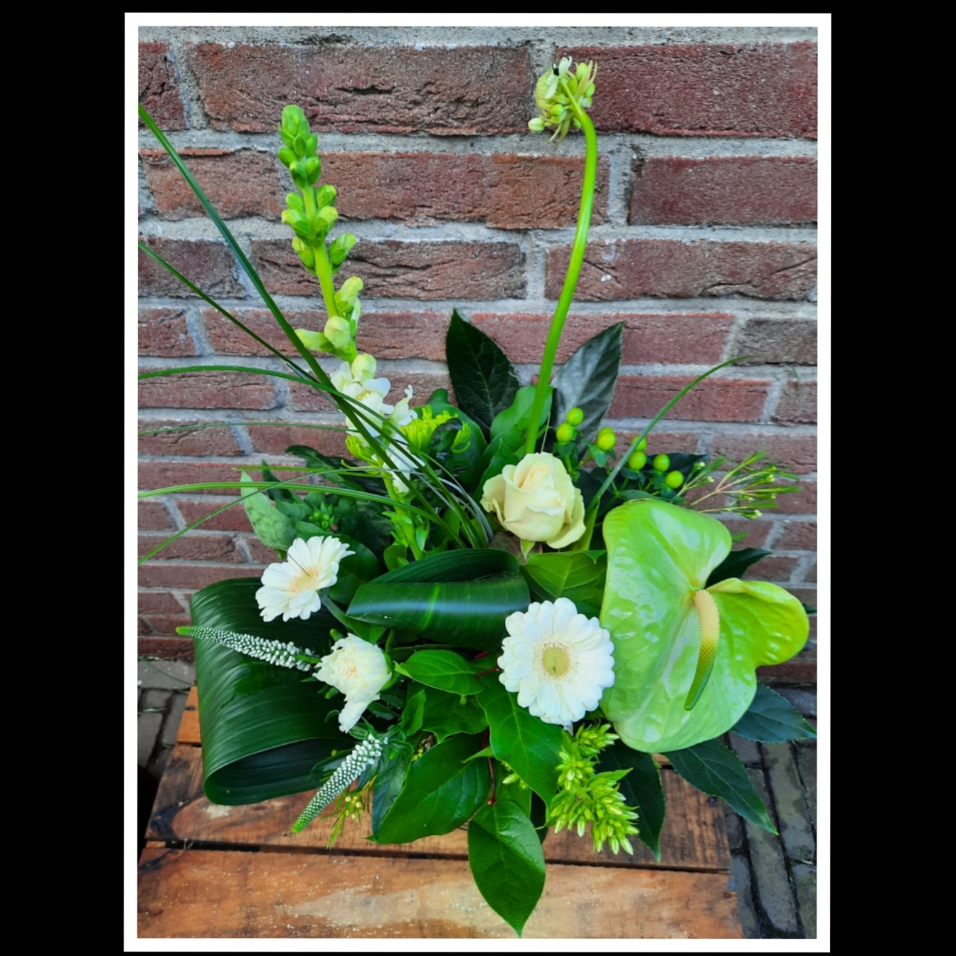 Wit boeket hoogte